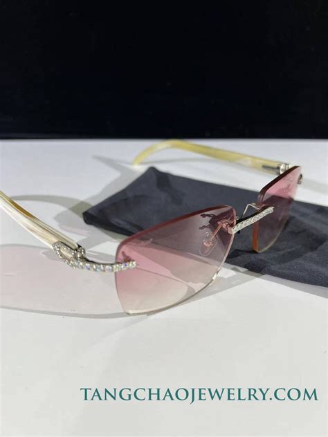 cartier glasses with moissanite.